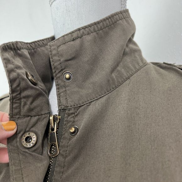 New Look Jacket Women Small Green Military Utility Zip Up Cotton Outerwear - Picture 8 of 15